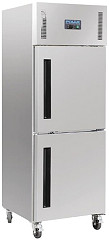  Polar Serie G K&uuml;hlschrank Edelstahl mit geteilter T&uuml;r 600L 