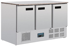  Polar Serie G Thekenkühltisch mit Marmorarbeitsfläche 3-türig 368Ltr 
