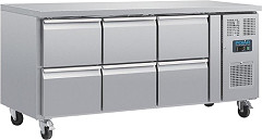  Polar Serie U GN-Kühltisch mit 6 Schubladen 465L 
