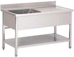  Gastro M Sp&uuml;ltisch Becken links 120cm lang 