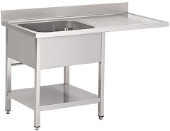  Gastro M Sp&uuml;ltisch Becken links Platz f&uuml;r Geschirrsp&uuml;ler 120cm lang 