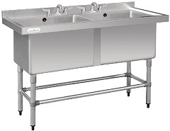  Vogue tiefer Sp&uuml;ltisch Doppelbecken 141cm lang 