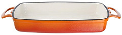  Vogue rechteckige Auflaufform Gusseisen orange 