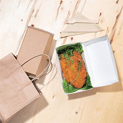  Fiesta Green kompostierbare Hamburgerboxen Kraft klein 172mm (200 St&uuml;ck) 