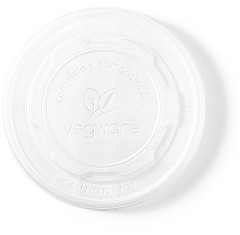  Vegware kompostierbare flache Deckel f&uuml;r Suppen- und Universalbecher 35cl/45,4cl 