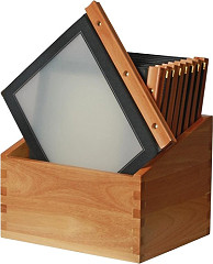  Securit Men&uuml;mappen mit Holzbox schwarz A4 