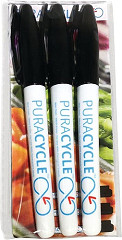  PuraCycle Ungiftige Permanentmarker Schwarz 3er Pack 