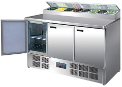  Polar Serie G gek&uuml;hlte Saladette und Pizzatisch 390 Liter 