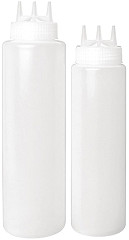  Vogue transparente Quetschflasche mit 3 Spritzd&uuml;sen 1L 