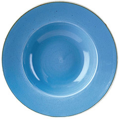  Churchill Stonecast, runde Sch&uuml;ssel mit breitem Rand, Kornblumenblau, 277 mm, (12 St&uuml;ck) 