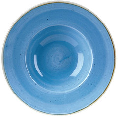  Churchill Stonecast, runde Sch&uuml;ssel mit breitem Rand, Kornblumenblau, 239 mm, (12 St&uuml;ck) 