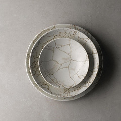  Churchill Studio Prints Kintsugi Achatgraue Coupe-Sch&uuml;sseln, 182 mm, (12 St&uuml;ck) 