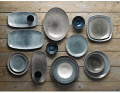  Churchill Studio Prints Raku-Coup&eacute;-Teller, rund, Quarzschwarz, 288 mm, (12 St&uuml;ck) 