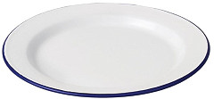  Olympia emaillierte Essteller wei&szlig;-blau 30cm 