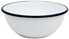  Olympia emaillierte Dessertschalen wei&szlig;-blau 6cm 