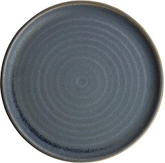 Olympia Canvas runder Teller mit schmalem Rand granit-blau 26,5cm 