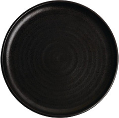  Olympia Canvas runder Teller mit schmalem Rand schwarz 26,5cm 