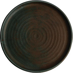  Olympia Canvas runder Teller mit schmalem Rand dunkelgr&uuml;n 26,5cm 