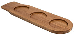  Olympia Servierbrett Akazienholz mit 3 Aussparungen 14 x 48cm 