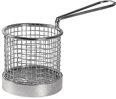  Olympia rundes Frittierk&ouml;rbchen mit Stiel Edelstahl 9,5cm 