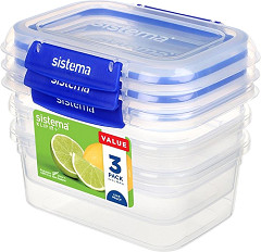  Sistema Klip It Plus Aufbewahrungsbeh&auml;lter 1 Liter (3er Pack) 