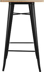  Bolero Bistro Bartisch mit Holzplatte schwarz 