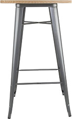 Bolero Bistro Bartisch mit Holzplatte grau 