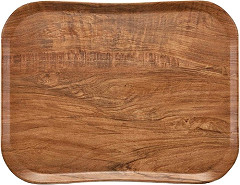  Cambro Century Tablett braunes Olivenholz Design 33 x 43cm 