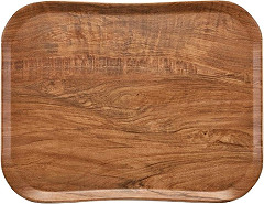  Cambro Century Tablett braunes Olivenholz Design 36 x 46 cm 