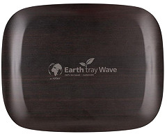  Roltex Wave Serviertablett dunkles Holz 46 x 36cm 
