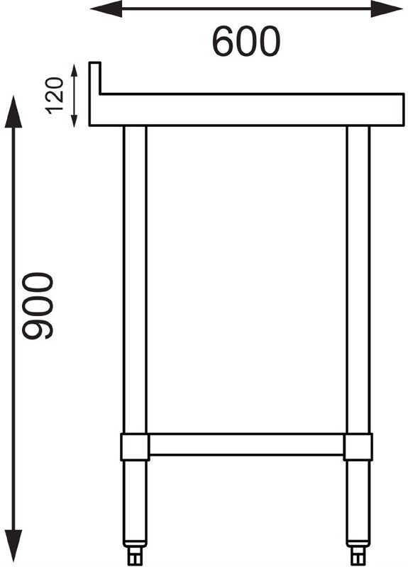  Vogue Arbeitstisch mit Aufkantung und Regalboden 180 x 60cm 