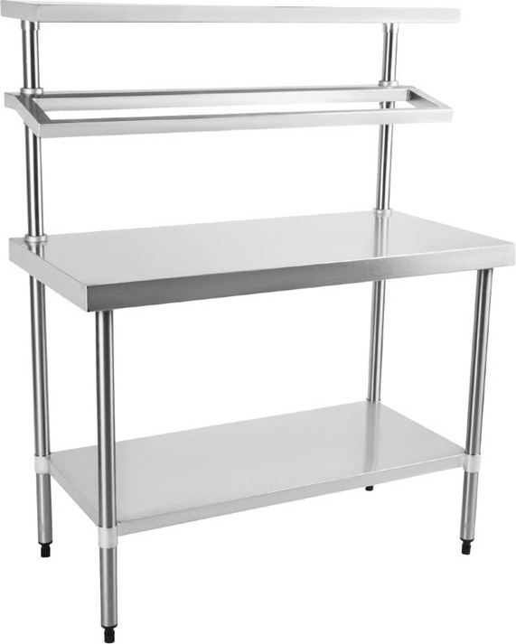  Vogue Edelstahl Arbeitstisch mit Aufsatz 120cm 