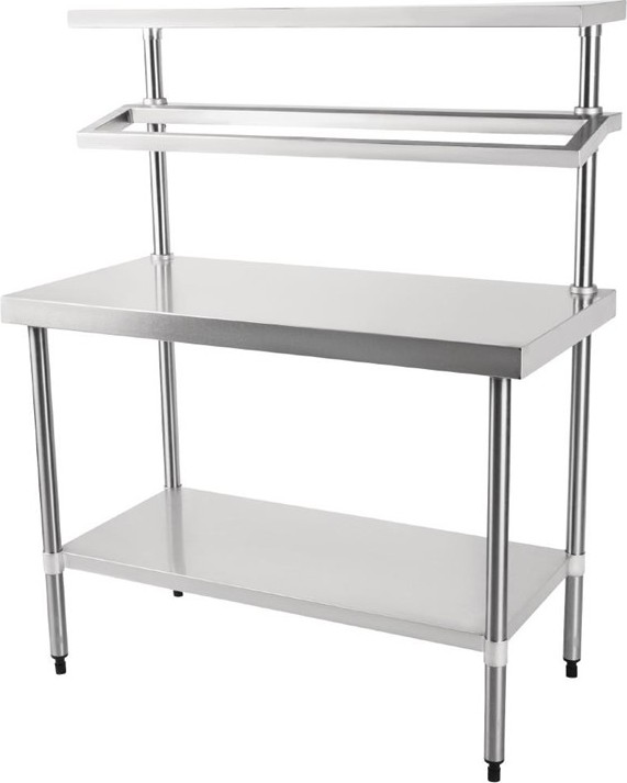  Vogue Edelstahl Arbeitstisch mit Aufsatz 120cm 