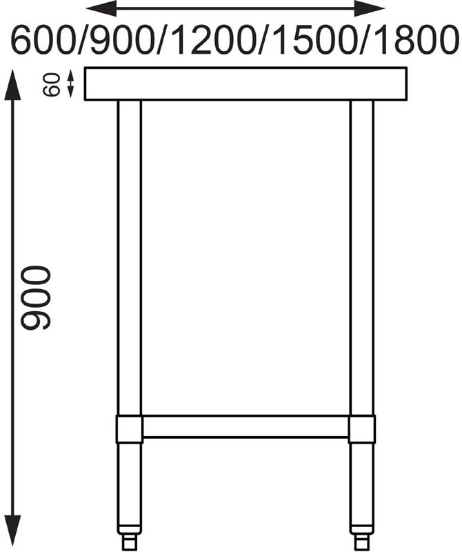  Vogue Arbeitstisch mit Regalboden 150 x 60cm 