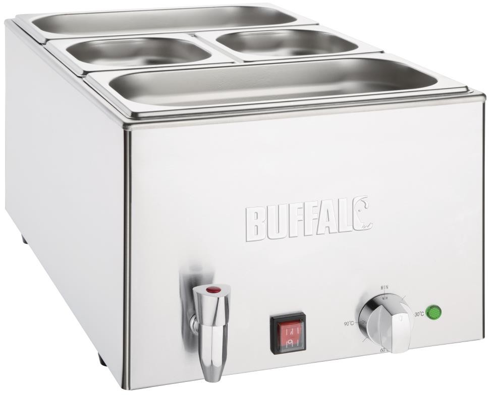  Buffalo Bain Marie mit Ablasshahn und Schalen 