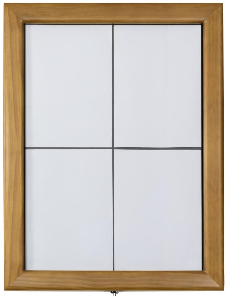  Securit Teak wei&szlig; LEDs Informationen 4xA4 Display (ohne Mast und Sockel) 