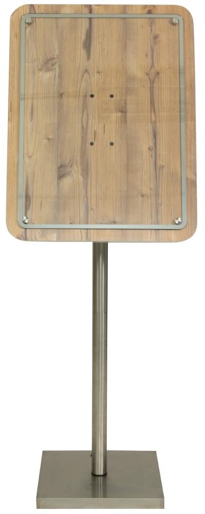  Securit schwarzer Stahl 8xA4 Informationsdisplay mit St&auml;nder und Fu&szlig; 