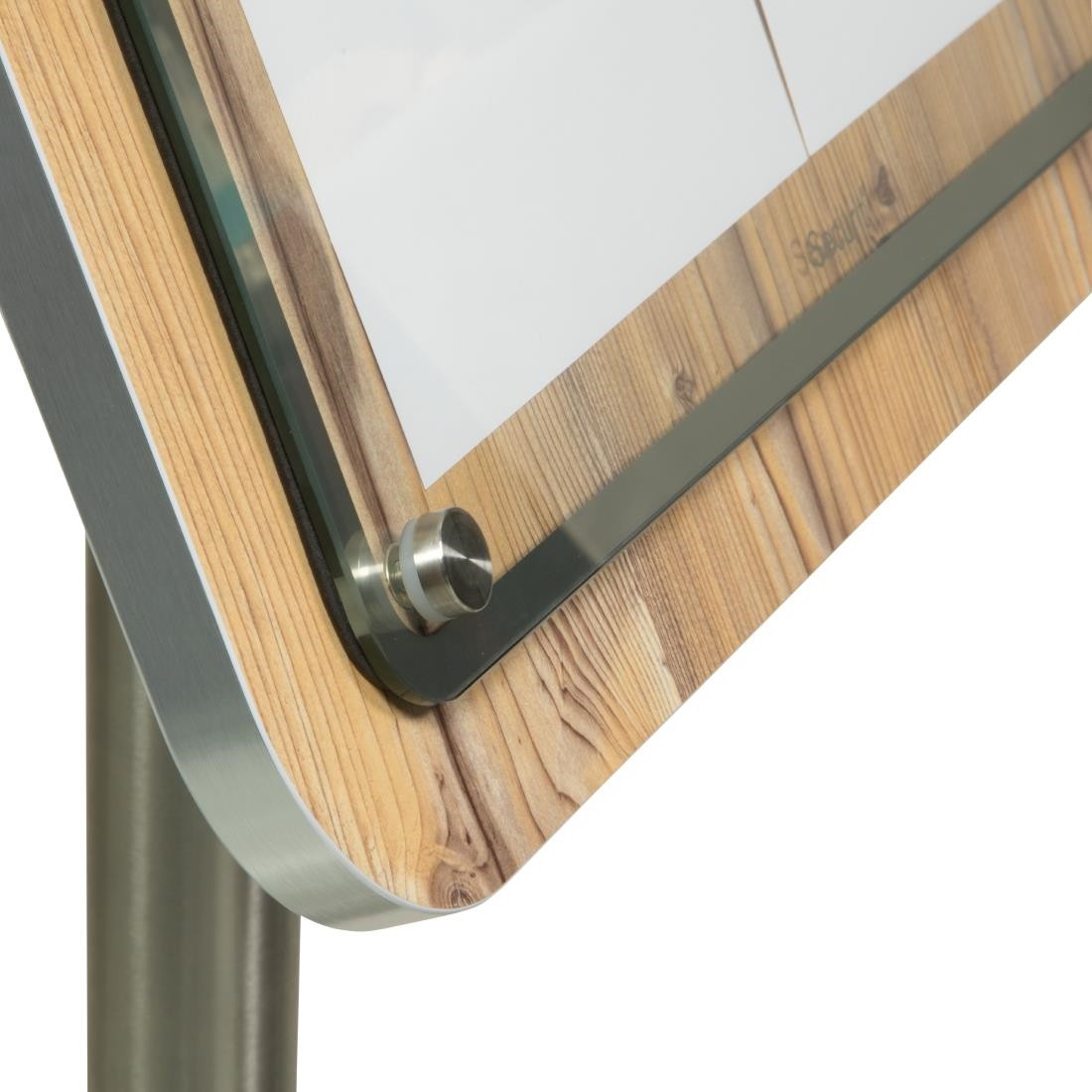  Securit schwarzer Stahl 8xA4 Informationsdisplay mit St&auml;nder und Fu&szlig; 