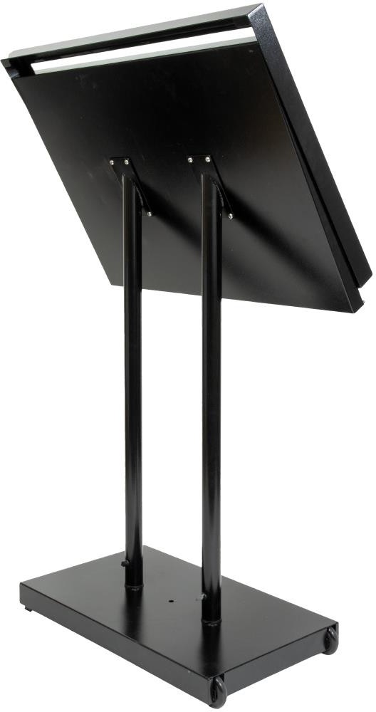  Securit Teak wei&szlig; LEDs Informationsdisplay 4xA4 mit St&auml;nder und Sockel 