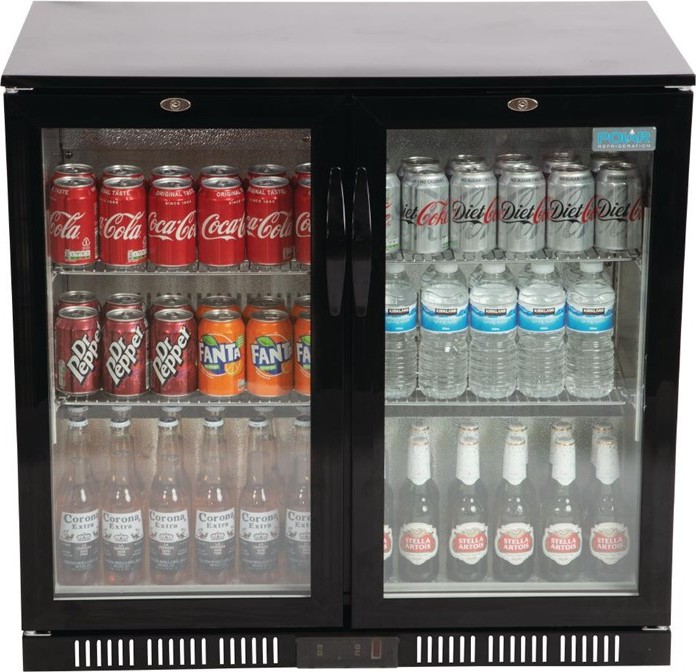  Polar Serie G Bark&uuml;hlschrank mit 2 Klappt&uuml;ren 198L 