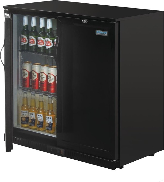 Polar Serie G Bark&uuml;hlschrank mit 2 verdeckten Klappt&uuml;ren 208L 