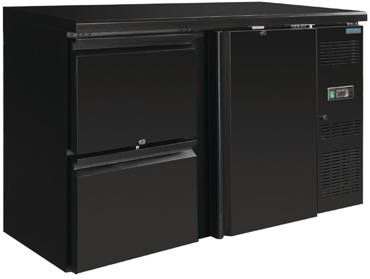  Polar Serie U Bark&uuml;hlschrank 1-t&uuml;rig mit 2 Schubladen 
