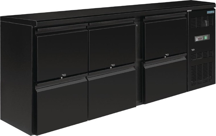  Polar Serie U Bark&uuml;hlschrank 6 Schubladen 