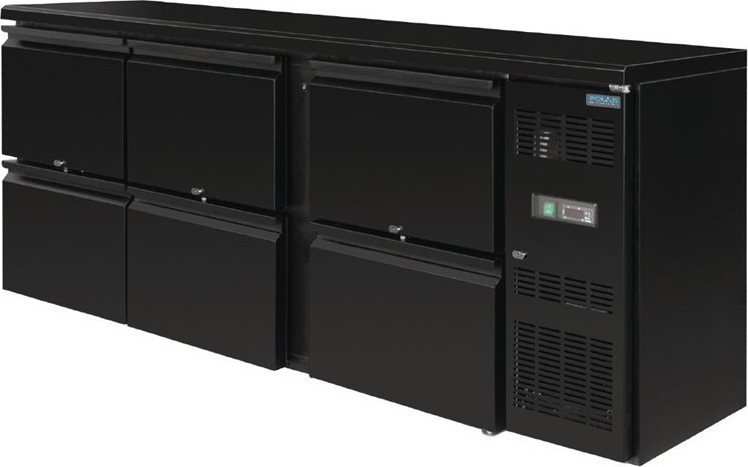  Polar Serie U Bark&uuml;hlschrank 6 Schubladen 