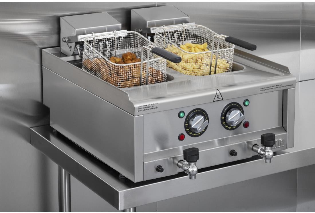  Buffalo 600 Serie Doppeltank-Elektrofritteuse 2 x 8Ltr 