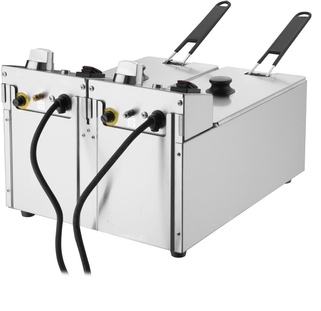  Buffalo Zwei Beh&auml;lter Zwei Korb 2x3Ltr Aufsatzfritteuse 2x2kW 
