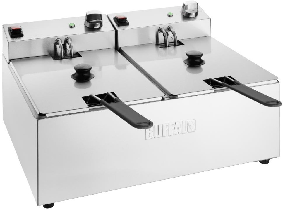  Buffalo Doppel Tank Doppelkorb 2x5Ltr Aufsatzfritteuse 2x2.8kW 