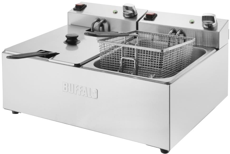  Buffalo Doppel Tank Doppelkorb 2x5Ltr Aufsatzfritteuse 2x2.8kW 