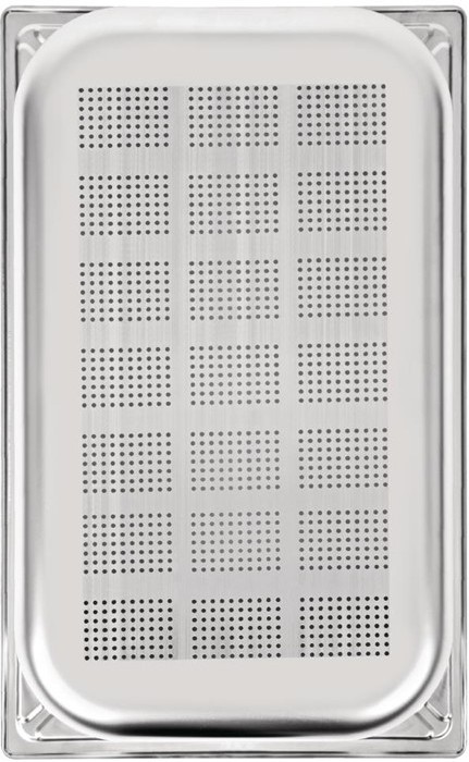  Vogue Strapazierf&auml;higer, gelochter GN-Beh&auml;lter 1/1 Edelstahl 100mm 