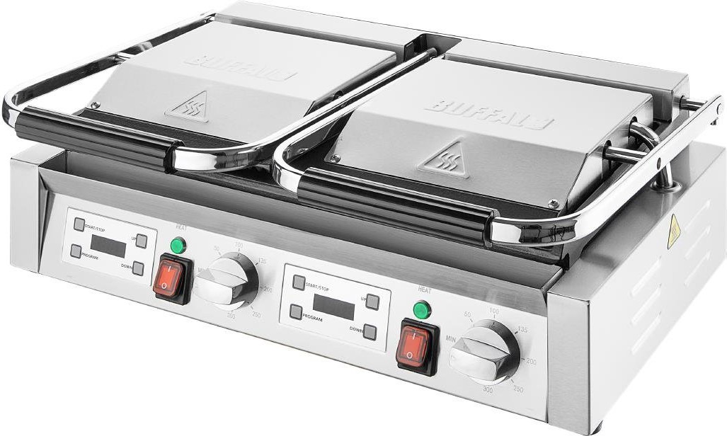  Buffalo Doppelkontaktgrill Glatte & Gerippte Platten 